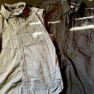 2 Original Harley Davidson Bottom Shirts